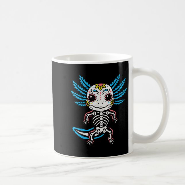 Caneca De Café Skeleton Axolotl Halloween Costume Boys Teens Girl (Direita)