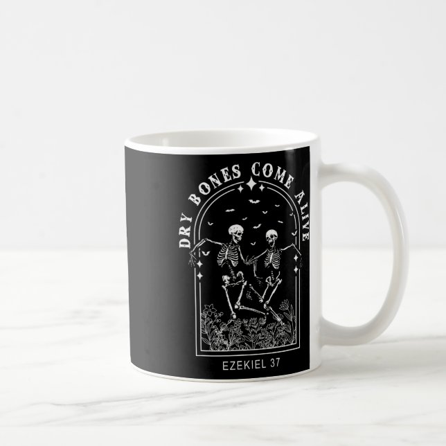 Caneca De Café Skeleton Bíblia Verse Bones Secos Vêm Vivos Christ (Direita)