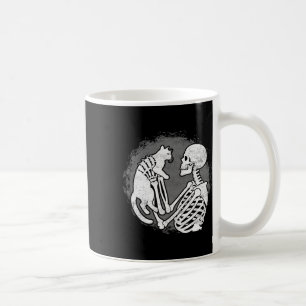 Caneca De Café Skeleton Cat Gatinho do crânio Homens bonitos do D