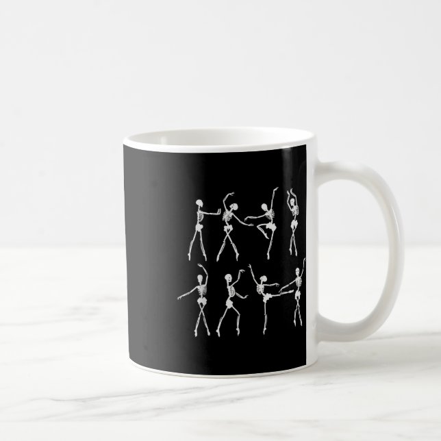 Caneca De Café Skeleton Costume Ballerinas Balé Dance Cute Hall (Direita)