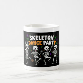 Caneca De Café Skeleton Dance Party Halloween Engraçado Spooky