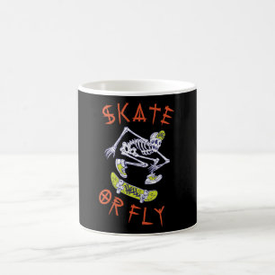 Caneca De Café Skeleton de skate ou mosca