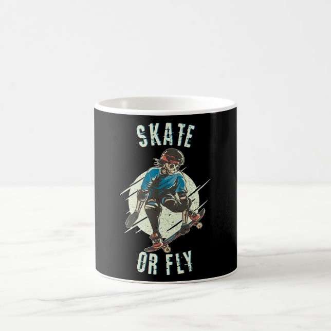 Caneca De Café Skeleton de skate ou mosca (Centro)