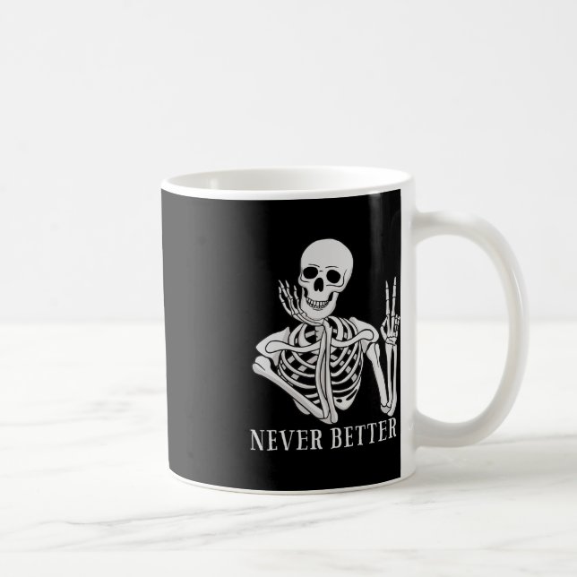 Caneca De Café Skeleton Dia de as Bruxas engraçado Skeleton (Direita)