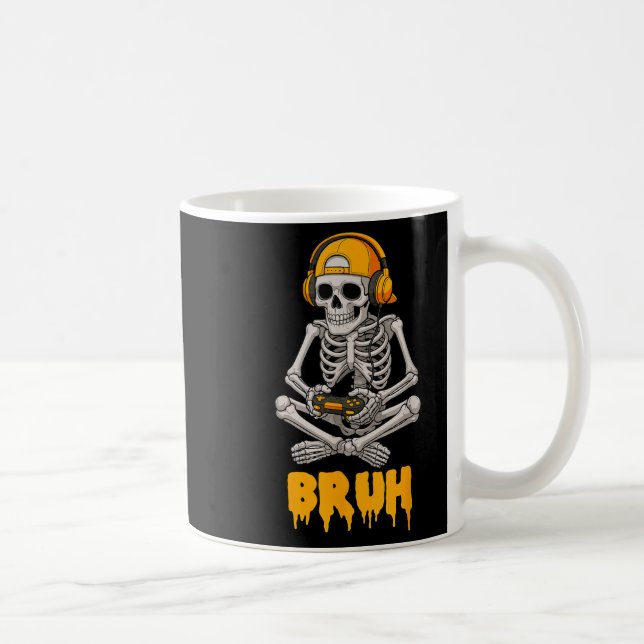Caneca De Café Skeleton do Halloween Vídeo do jogador Jogos Skele (Direita)