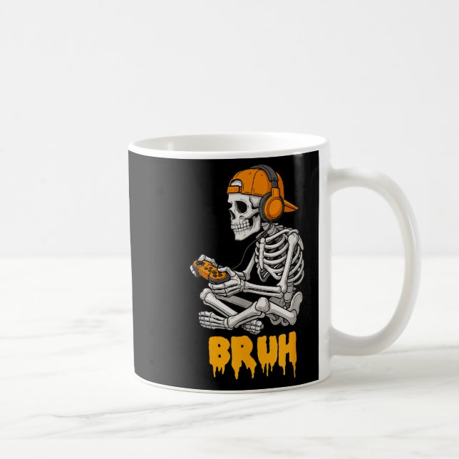 Caneca De Café Skeleton do Halloween Vídeo do jogador Jogos Skele (Direita)
