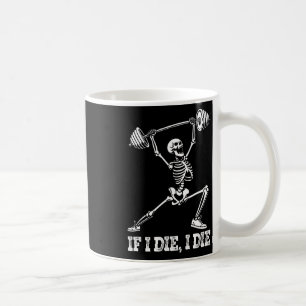 Caneca De Café Skeleton Elevação Pesos Elevação Sobre-Colagem De 