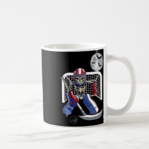 Caneca De Café Skeleton Encantado Jogando Hockey Feliz Halloween