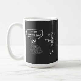Caneca De Café Skeleton Engraçado Pun Você Pode Me Dar A Mão?
