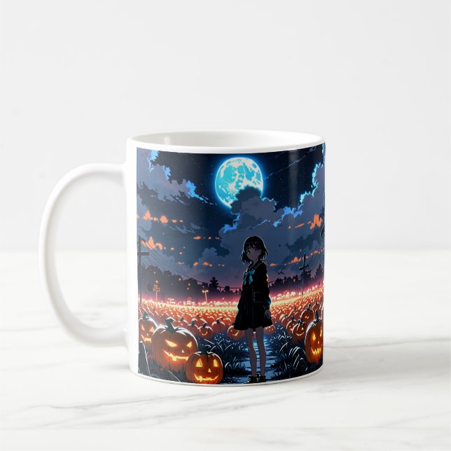 Caneca De Café Skeleton Girl Pumpkin Mug - Anime assustador (Esquerda)