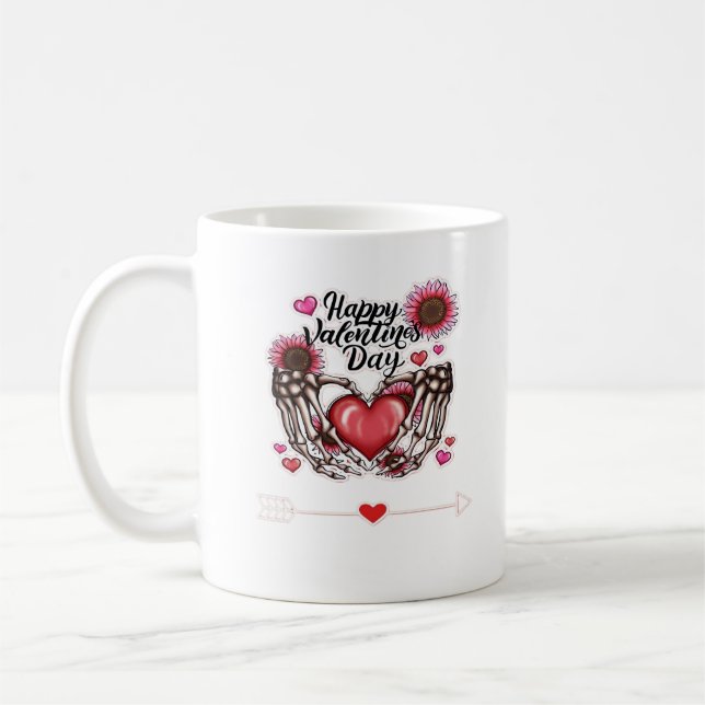 Caneca De Café Skeleton Hands Dia de os namorados Classic (Esquerda)