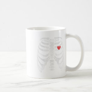 Caneca De Café Skeleton Heart Cage Raios X Crianças Adultas Diver