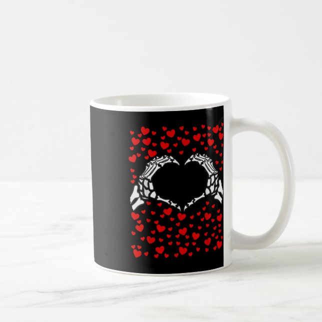 Caneca De Café Skeleton Heart Hands Bones Dia de os namorados Par (Direita)