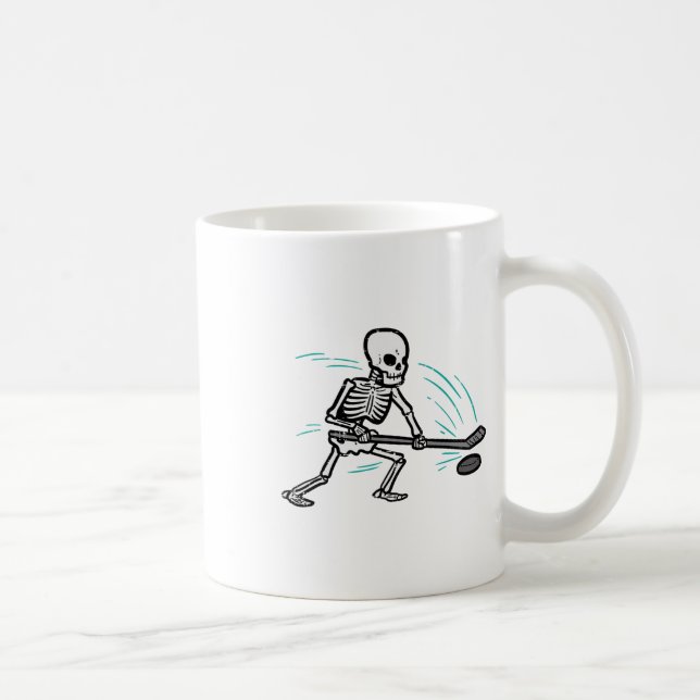 Caneca De Café Skeleton Ice Hockey Halloween Costume Men Meninos (Direita)
