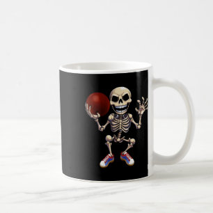 Caneca De Café Skeleton Jogando Boliche Dia de as Bruxas engraçad