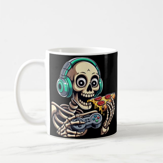 Caneca De Café Skeleton: Jogos da Pizza Cheesy (Esquerda)