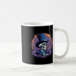 Caneca De Café Skeleton Magistro Top Hat Stars Fumar Hallow