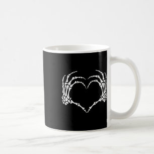 Caneca De Café Skeleton Mãos Cardíaco Sinal de Halloween Figurume