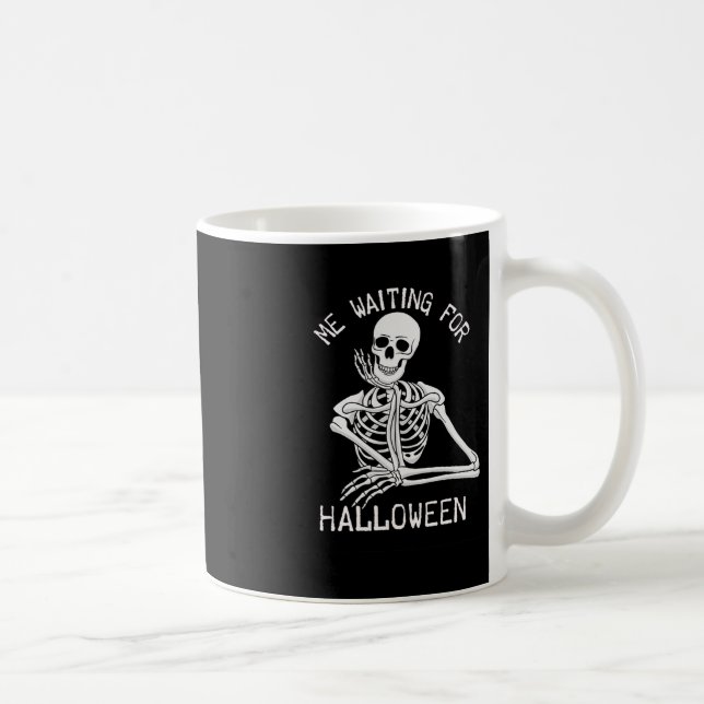 Caneca De Café Skeleton Me Esperando Pelo Dia das Bruxas (Direita)