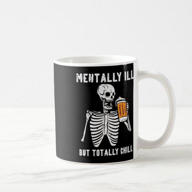 Caneca De Café Skeleton Mentalmente Vai Arrefecer Totalmente O Re (Direita)