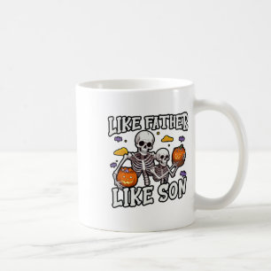 Caneca De Café Skeleton Padre Filho Correspondendo à fantasia de