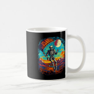 Caneca De Café Skeleton Paragliding Skydiving Halloween Spooky