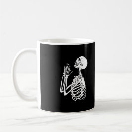 Caneca De Café Skeleton Pedindo Ajuda em um