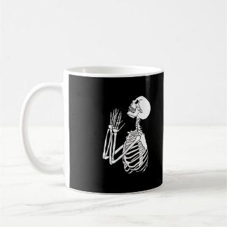Caneca De Café Skeleton Pedindo Ajuda em um