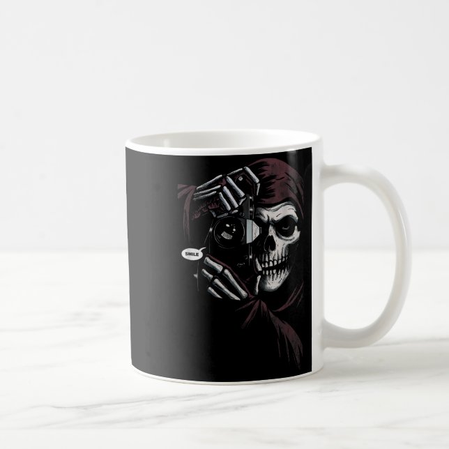 Caneca De Café Skeleton Photographer Funny For Men Women  (Direita)
