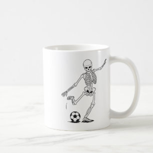 Caneca De Café Skeleton Playing Futebol