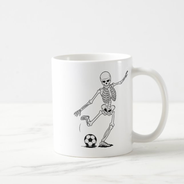 Caneca De Café Skeleton Playing Futebol (Direita)