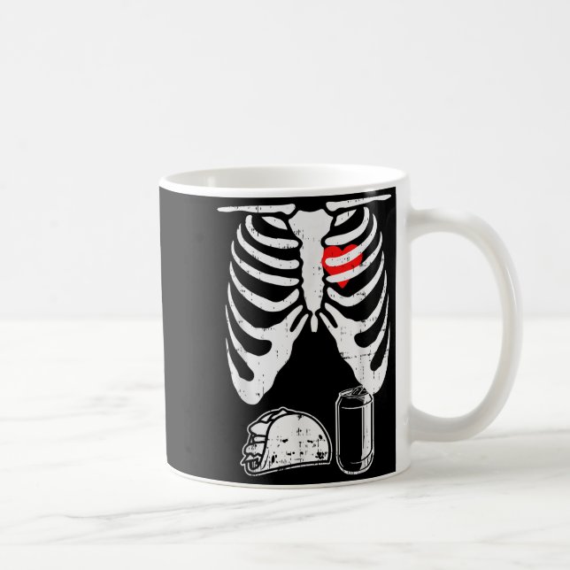 Caneca De Café Skeleton Pregnancy Taco Beer Xray Halloween Soon D (Direita)