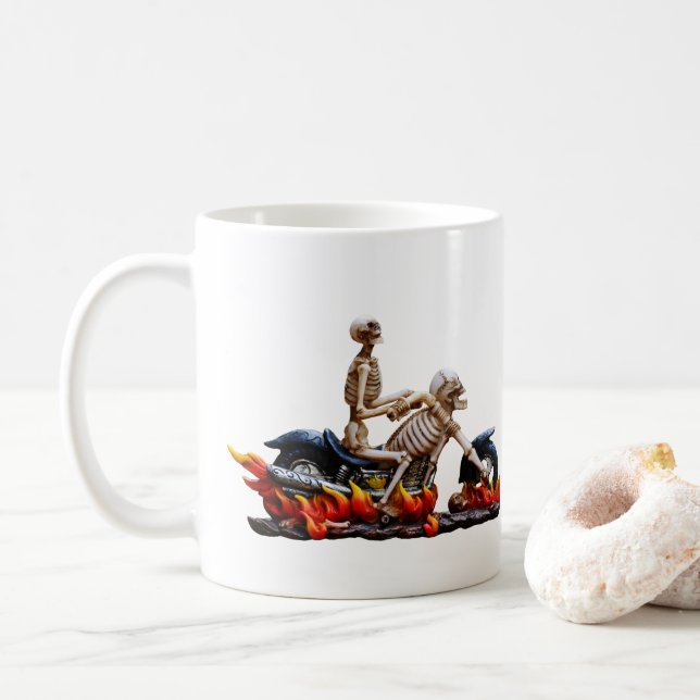 Caneca De Café Skeleton Rider (Com Donut)