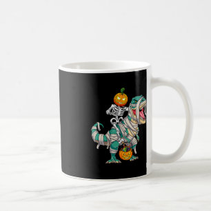 Caneca De Café Skeleton Riding Mummy Dinosaur T rex Halloween