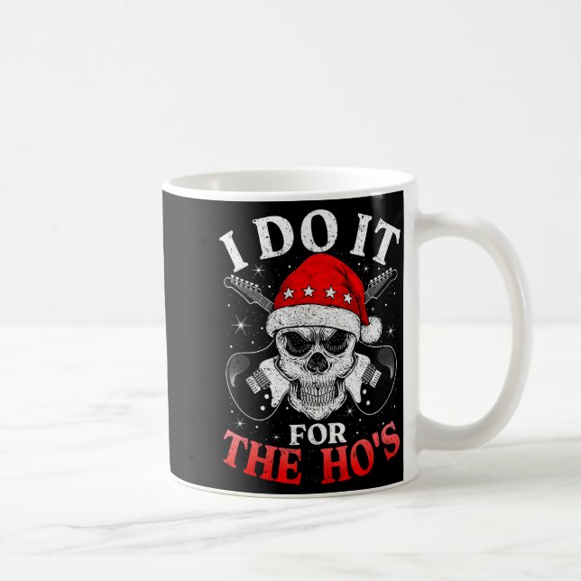 Caneca De Café Skeleton Santa Rocker Inappropriate Funny Guitar G (Direita)