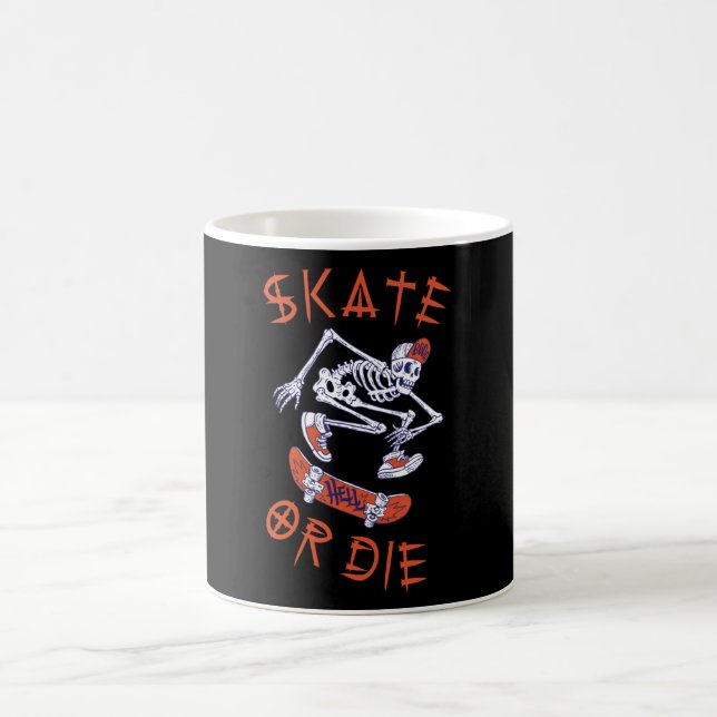 Caneca De Café Skeleton Skateboarder skate ou die (Centro)