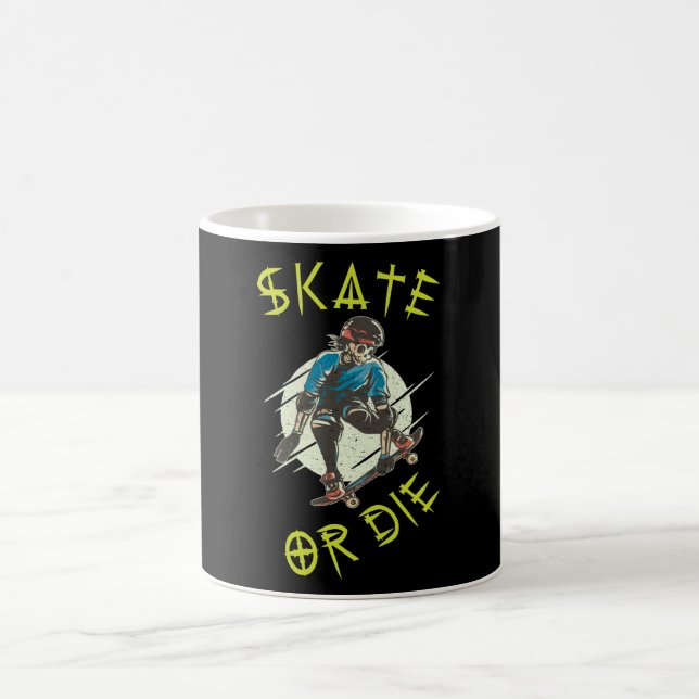 Caneca De Café Skeleton Skateboarder skate ou die (Centro)