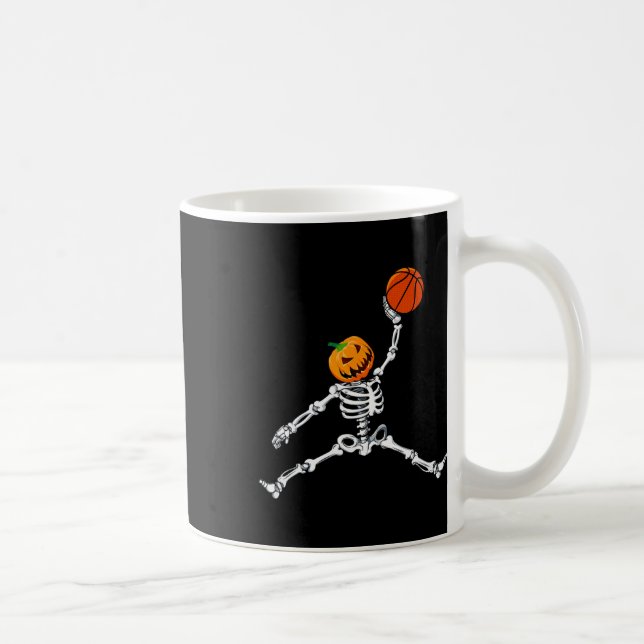 Caneca De Café Skeleton Sketll Halloween Pumpkin Slam Dunk (Direita)