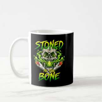 Caneca De Café Skeleton Smoking Weed Stoned to the Bone Halloween