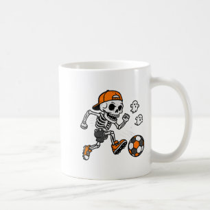 Caneca De Café Skeleton Soccer Pumpkin Halloween Tchau