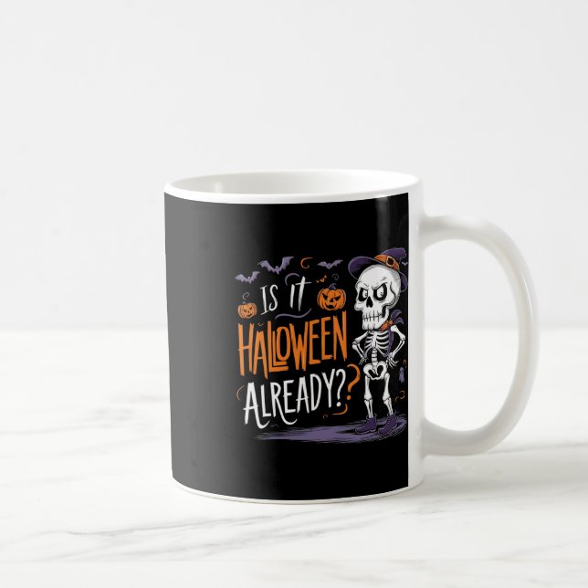 Caneca De Café Skeleton Spookey Ghost É Halloween Já (Direita)