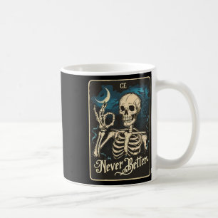 Caneca De Café Skeleton Tarot Card Nunca Melhor Skertar Halloween