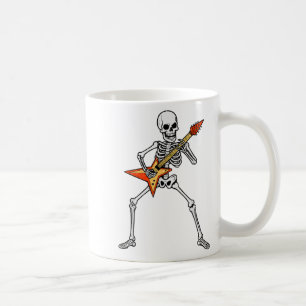 Caneca De Café Skeleton tocando violão Rock Music Soky Halloween