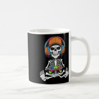 Caneca De Café Skeleton Video Game Halloween Gaming Gamer Boys Me