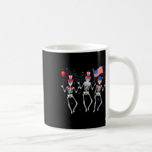 Caneca De Café Skeletts 4 De Julho Dia Da Independência Engraçada