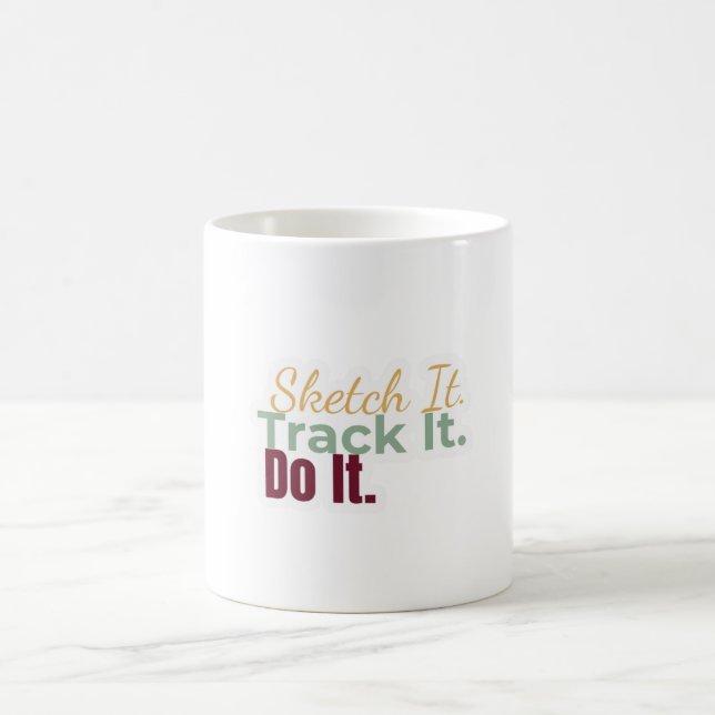 Caneca De Café Sketch It. Track It. Do It. Mug (Centro)