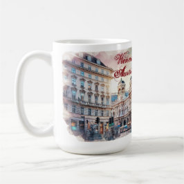 Caneca De Café Sketch Watercolor Imperial Viena Áustria |