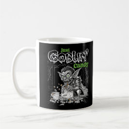 Caneca De Café Sketchy Only Goblin' Candy para Itens Mais Escuros