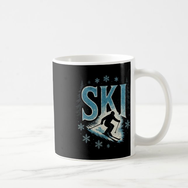 Caneca De Café Ski - Alpine Downhill Racing Freestyle  (Direita)