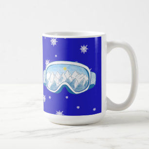 Caneca De Café Ski Goggles Snowflake Dance